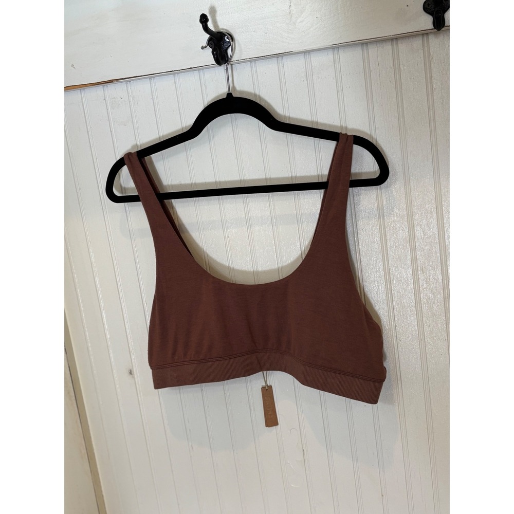SKIMS Cotton Rib Tank Bralette‎ Brown Size 3XL